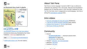 toki pona, the language of good, website